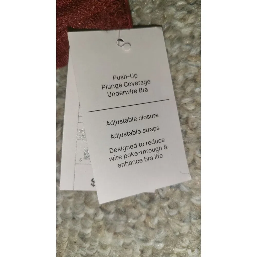 Auden Plunge Coverage Push Up Bra NWT 44DDD - Picture 2 of 5